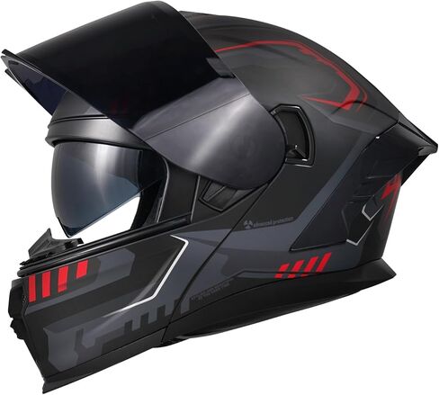 خوذة دراجة نارية ، دراجة نارية مزدوجة القناع ، تقلب خوذة الوجه الكاملة للوجه JR-815 ، خوذة دراجة نارية معتمدة من DOT مع قردين للبالغين نساء in Kuwait