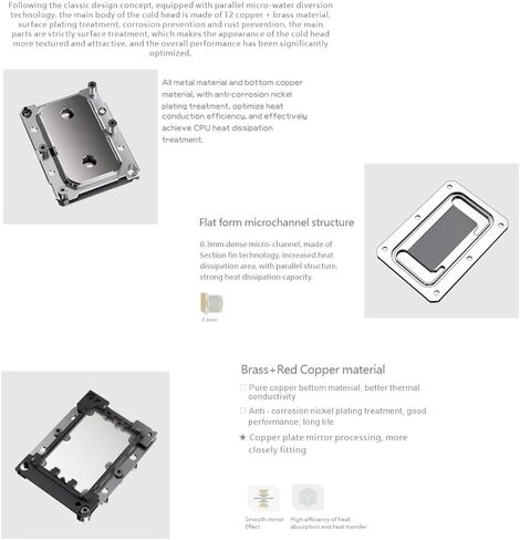 Copper CPU Water Block,CPU Processor Server Water Cooling Block,AI Cloud Computing Liquid Water Cooling Block (CPU Srsp5-x Block for AMD SP5) in Saudi Arabia