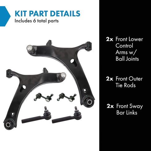 TRQ Front Steering and Suspension Kit Arm with Ball Sway Sway Bar Bar Rink Rox Rod متوافق مع 2008-2016 Subaru Impreza in Saudi Arabia