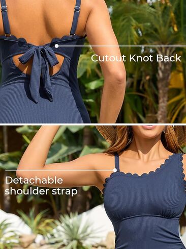 Summer Mae One Shoulder Women's One Piece Swimsuit Ribbed Scalloped Swim Suits Slimming Full Coverage Modest Bathing Suit in Saudi Arabia