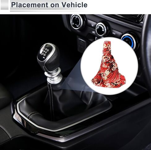 1 Set Gear Shift Stick Gaiter Decoration 11.02"x1.77"x11.22" Gear Stick Knob Cover Boot Shift Cover with Tool Red Polyester in Saudi Arabia