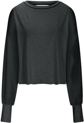Open Back Workout Tops for Women Long Sleeve Athletic Shirts Y2k Backless Yoga Running Tshirt Slouchy Crop Gym Tees in Saudi Arabia