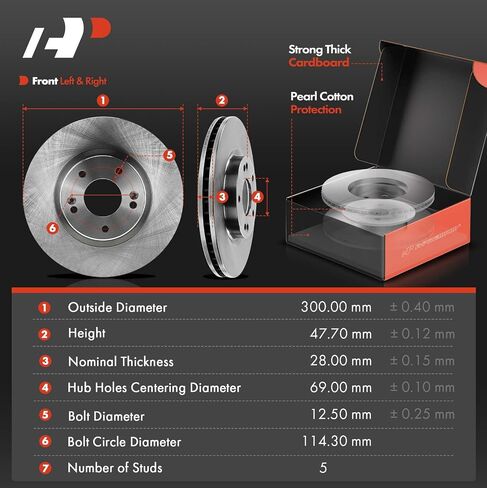 A-Premium 11.81 inch (300mm) Front Vented Disc Brake Rotors + Ceramic Pads Kit Compatible with Select Hyundai and Kia Models - Tucson 2010-2015, For Sportage 2011-2016, 6-PC Set in Saudi Arabia