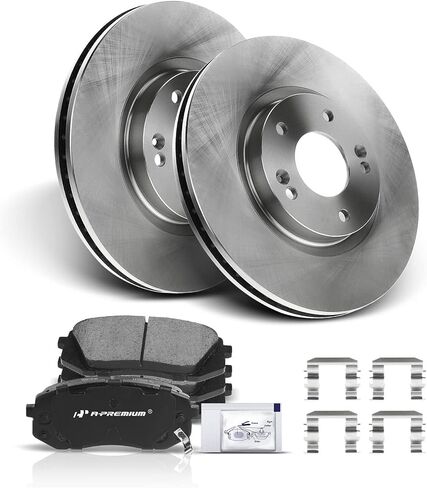 A-Premium 11.81 inch (300mm) Front Vented Disc Brake Rotors + Ceramic Pads Kit Compatible with Select Hyundai and Kia Models - Tucson 2010-2015, For Sportage 2011-2016, 6-PC Set in Saudi Arabia
