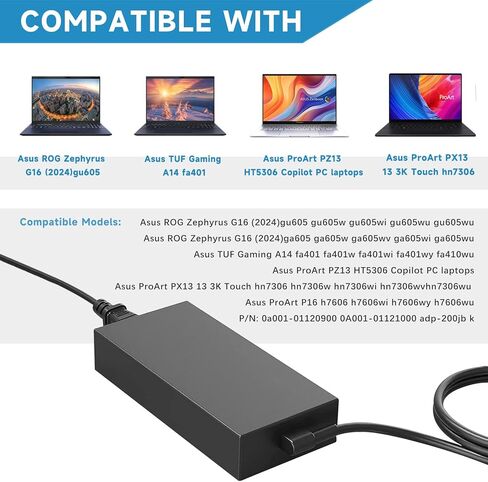 230W ROG Zephyrus Charger for Asus ROG Zephyrus S GX531GW GX701GX GX701GW GX701GV GL702V GX501V Strix Scar II GL704GM-DH74 GL703GM-DS74 Gaming Series Laptop AC Power Adapter Replacement Power Cord in Kuwait