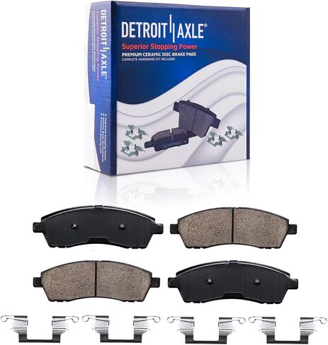 Detroit Axle-مجموعة الفرامل لـ 4WD 1999-2004 Ford F-350 Super Duty [العجلة الخلفية المزدوجة] دوارات الفرامل الأمامية والخلفية الفرامل السيراميك 2000 2001 2002 2003 استبدال: 13.03 "بوصة دوار أمامي بوصة in Saudi Arabia