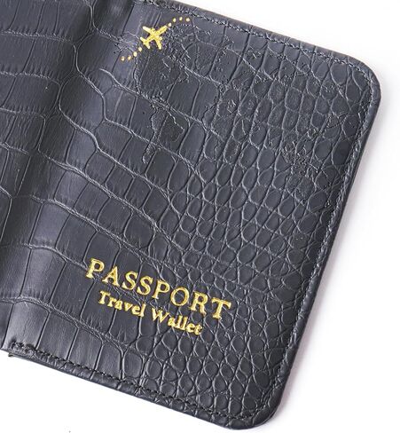 Passport Holder with Airtag Slot, Airtag Passport Wallet for Men Women, Slim Leather Passport Holder Case Family for Travel Anti-Lost(1-Lichee Black) in Saudi Arabia