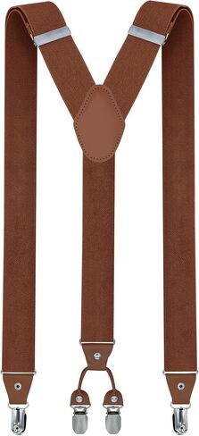 trilece Mens Suspenders Solid Straight Clip Adjustable Y Back Costume Wedding Prom Tuxedo Dress Suspenders in Kuwait