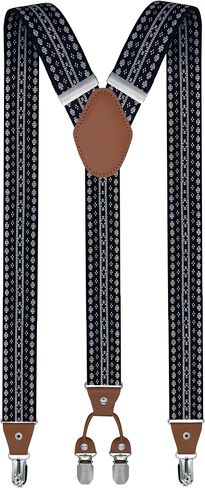 trilece Mens Suspenders Solid Straight Clip Adjustable Y Back Costume Wedding Prom Tuxedo Dress Suspenders in Kuwait