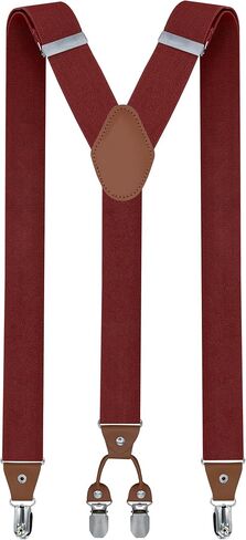 trilece Mens Suspenders Solid Straight Clip Adjustable Y Back Costume Wedding Prom Tuxedo Dress Suspenders in Kuwait