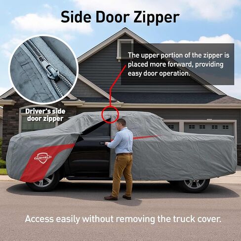 Ultimum Lite Truck Car Cover for 2010-2014 Ford F-150 SVT Raptor SuperCrew Cab 5.6 Feet Bed with Zipper Breathable All Weather Protection Scratch, Dust, Sun, Snow, Rain Protection Indoor Outdoor Gray in Saudi Arabia