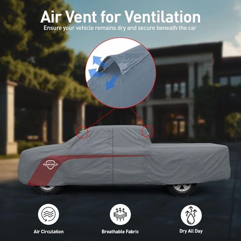 Ultimum Lite Truck Car Cover for 2010-2014 Ford F-150 SVT Raptor SuperCrew Cab 5.6 Feet Bed with Zipper Breathable All Weather Protection Scratch, Dust, Sun, Snow, Rain Protection Indoor Outdoor Gray in Saudi Arabia