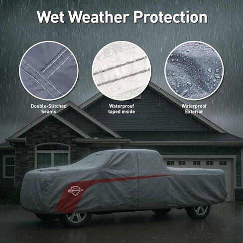Ultimum Lite Truck Car Cover for 2010-2014 Ford F-150 SVT Raptor SuperCrew Cab 5.6 Feet Bed with Zipper Breathable All Weather Protection Scratch, Dust, Sun, Snow, Rain Protection Indoor Outdoor Gray in Saudi Arabia