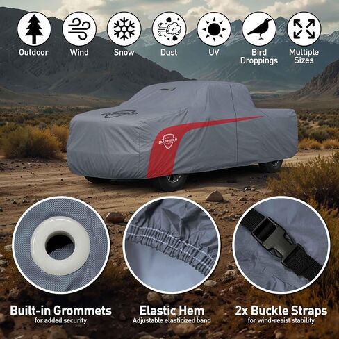 Ultimum Lite Truck Car Cover for 2010-2014 Ford F-150 SVT Raptor SuperCrew Cab 5.6 Feet Bed with Zipper Breathable All Weather Protection Scratch, Dust, Sun, Snow, Rain Protection Indoor Outdoor Gray in Saudi Arabia