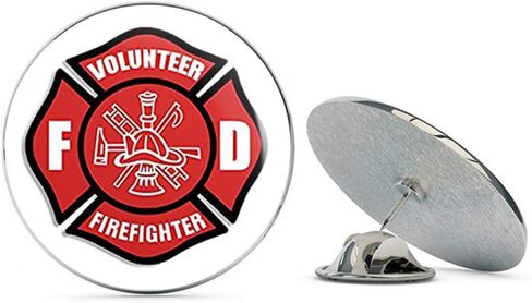 Red Volunteer Firefighter Maltese Cross (fire Fighter Fireman) Metal 0.75" Lapel Hat Pin Tie Tack Pinback in Saudi Arabia