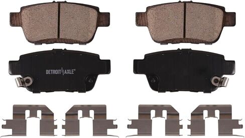 Detroit Axle - Rear Brake Kit for 06-14 Honda Ridgeline Disc Brakes Rotors 2006 2007 2008 2009 2010 2011 2012 2013 2014 Ceramic Brake Pads Replacement in Saudi Arabia