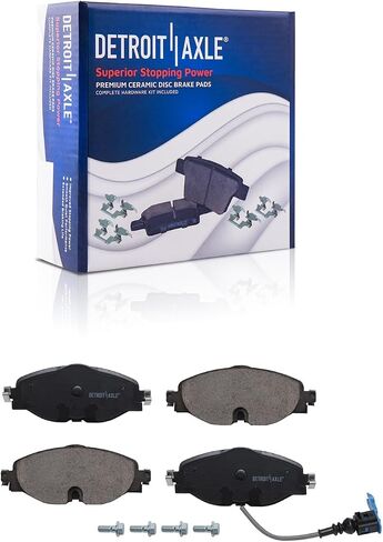 Detroit Axle - 1.4L Brake Kit for Volkswagen 2019 2020 Jetta 11.34 inch Front and 10.71 inch Rear Drilled Slotted Brake Rotors Ceramic Brakes Pads Replacement in Kuwait