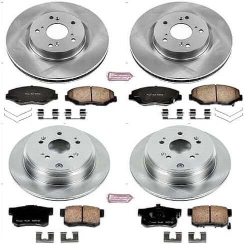 Power Stop KOE6489 Autospecialty Front and Rear Replacement Brake Kit-OE Brake Rotors & Ceramic Brake Pads For Honda CR-V 2012-2016 [Model Specific] in Saudi Arabia
