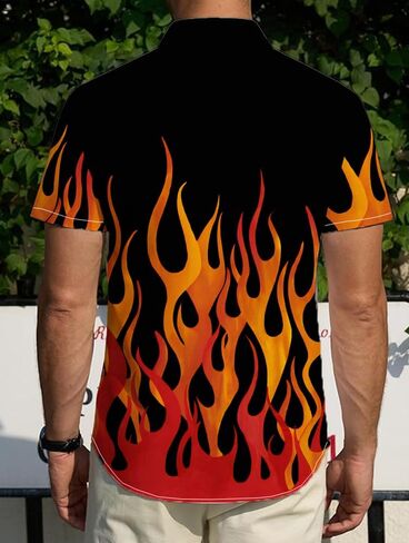 Men's Hawaiian Shirts Short Sleeve Beach Tropical Button-Down Shirt for Men in Kuwait