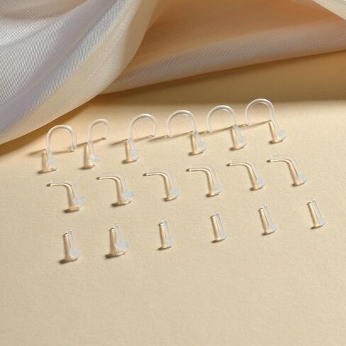 FECTAS 18G 20G Clear Nose Studs for Work Bioflex Plastic Nose Rings for surgery Nostril Piercing Retainers Star Heart Flat Top in Saudi Arabia
