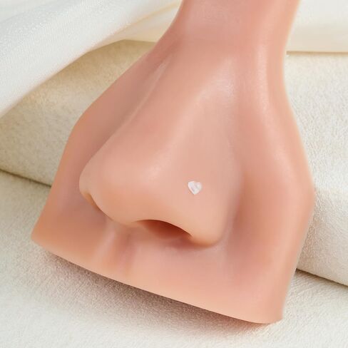 FECTAS 18G 20G Clear Nose Studs for Work Bioflex Plastic Nose Rings for surgery Nostril Piercing Retainers Star Heart Flat Top in Saudi Arabia