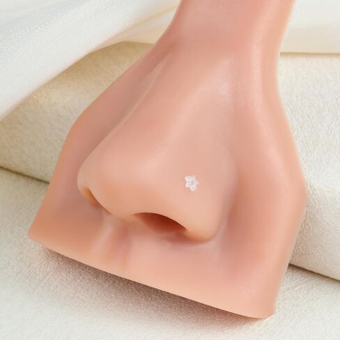 FECTAS 18G 20G Clear Nose Studs for Work Bioflex Plastic Nose Rings for surgery Nostril Piercing Retainers Star Heart Flat Top in Saudi Arabia