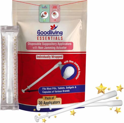 Safe Use Suppository Applicators-Mega Pack 30 Count Engineered Small Soft Tip, Pain-Free & Non-Jamming Plunger| Fits All Suppositories Without It Getting Jammed Due to Faulty Plunger in Saudi Arabia