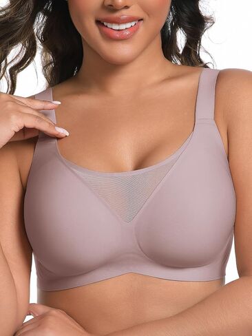 AILIVIN Bras for Women Wireless Mesh Neckline Full Coverage Seamless Soft Everyday Bralettes in Saudi Arabia