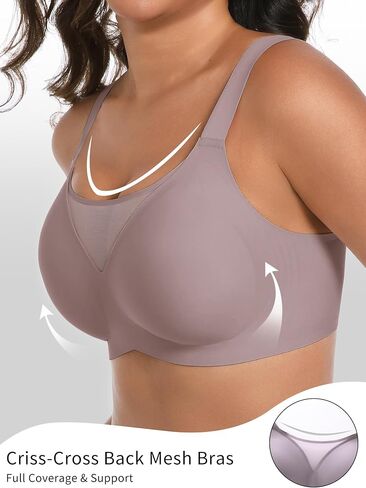 AILIVIN Bras for Women Wireless Mesh Neckline Full Coverage Seamless Soft Everyday Bralettes in Saudi Arabia