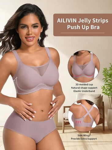 AILIVIN Bras for Women Wireless Mesh Neckline Full Coverage Seamless Soft Everyday Bralettes in Saudi Arabia