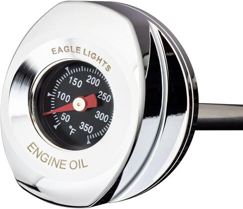 Eagle Lights TEMPSENSE Precision Dipstick with Temperature Gauge for 2017+ Harley Davidson Motorcycles M8 Touring Models - Chrome in Saudi Arabia