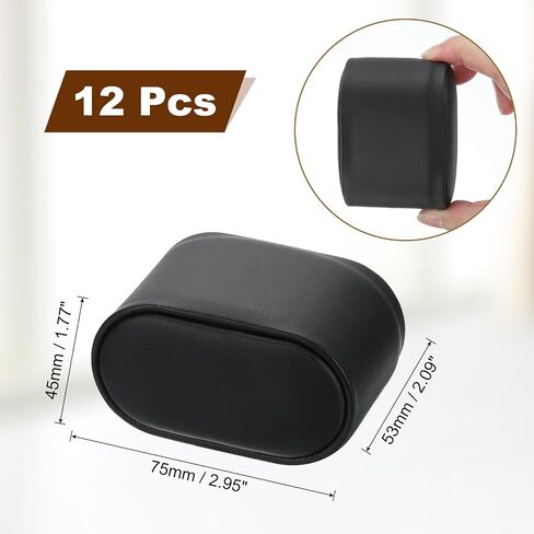 وسادة عرض UXCELL 8PCS ، 2.95 "× 2.09" × 1.77 "سوار وسادة ساعة بودي جلود الساق لمشاهدة وسائد مشاركة وسائد عرض العرض ، الأسود in Kuwait