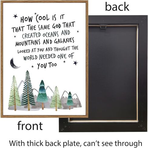 Howwii Inspirational Wall Art for Nursery Mountain Decor ، نفس إله الخلق الديكور المسيحي في غرفة الأطفال ، أول هدايا هدية معمودية للبنات (إطار بني) in Kuwait