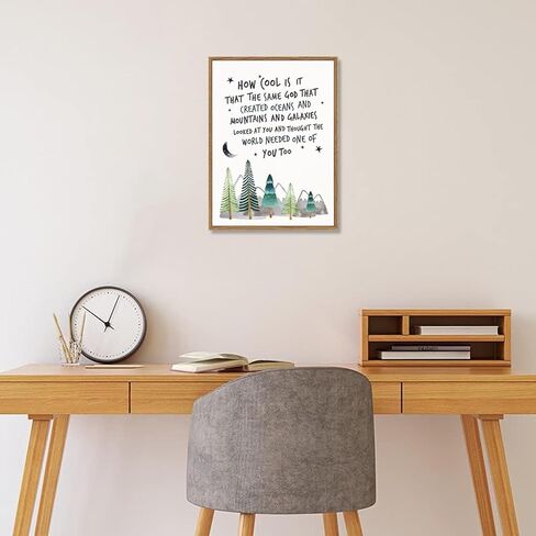 Howwii Inspirational Wall Art for Nursery Mountain Decor ، نفس إله الخلق الديكور المسيحي في غرفة الأطفال ، أول هدايا هدية معمودية للبنات (إطار بني) in Kuwait