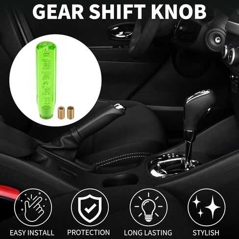 Car Shift Knob 15cm Octagonal Crystal | Front Universal for Automatic and Manual Vehicle Acrylic Purple with 2 Adapter 1 Set in Saudi Arabia