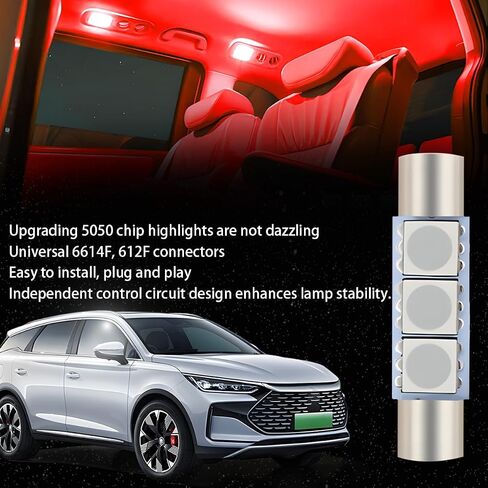 Mandark 10PCS 31mm Car Roof LED Reading Light Bulb, 12V 3SMD 5050 Chips Super Bright Automobile Sun Visor Makeup Lights, Waterproof Vehicle Interior Lighting Accessories, Universal Fit (White) in Saudi Arabia