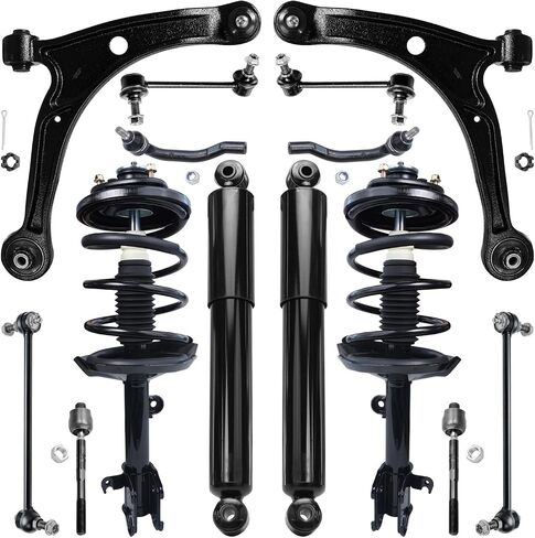 Detroit Axle - Front End 14pc Suspension Kit for 2003 2004 2005 Acura MDX, Struts w/Coil Springs Control Arms w/Ball Joints Tie Rod Ends Rear Shock Absorbers Front and Rear Sway Bars Replacement in Saudi Arabia