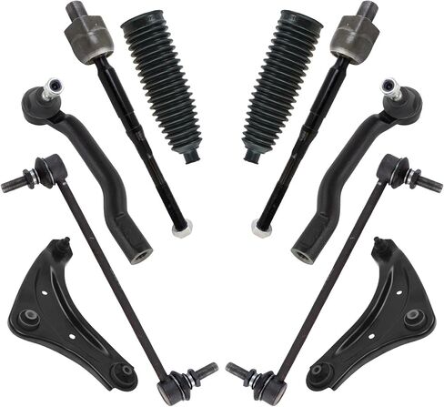TRQ Front Steering and Suspension Kit Arm with Ball Joint Steering Rack & Pellow Bellow Bar Bar Bar Rink Rox Rod متوافق مع 2011-2017 Nissan Juke 2011-2012 LEAF in Saudi Arabia