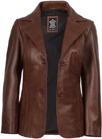 Blingsoul Leather Blazer Jacket Women - معاطف جلدية للنساء in Saudi Arabia