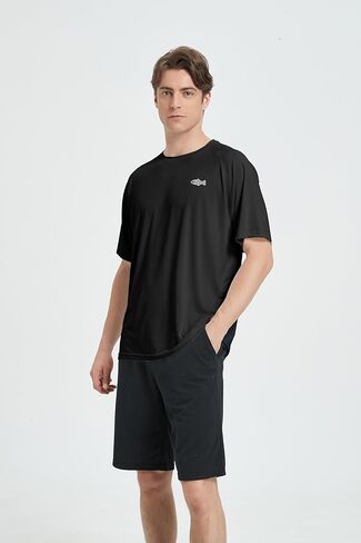 Riverruns Men's Fishing Shirt Short Sleeve UPF 50+ UV Sun Protection T-Shirt Rash Guard Swim Shirt #1024 in Kuwait
