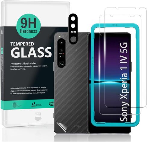 Ibywind 2 Pack Screen Protector For Sony Xperia 1 VI 5G 6.5",9H Hardness Tempered Glass,With 1Pc Camera Lens Protector,1Pc Back Carbon Fiber Film in Saudi Arabia