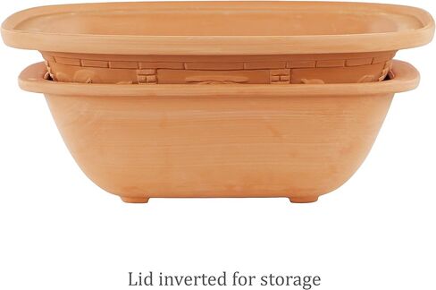 Eurita Clay Roaster, 7.2 Quart, 6.8 Litres, Non-Stick Earthenware, Toxin-Free, Healthy Clay Pot Cooking, Versatile Cooking Dutch Oven, Digital Recipe and Instructions Included in Saudi Arabia