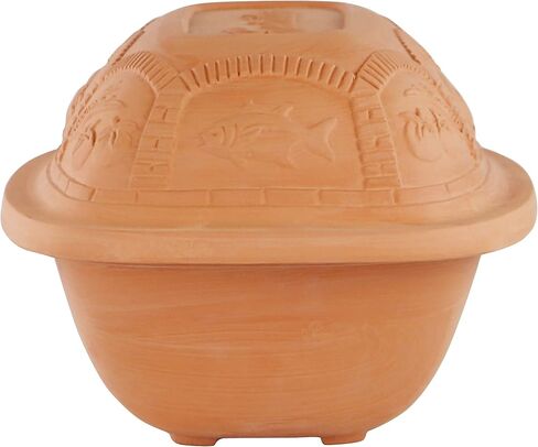 Eurita Clay Roaster, 7.2 Quart, 6.8 Litres, Non-Stick Earthenware, Toxin-Free, Healthy Clay Pot Cooking, Versatile Cooking Dutch Oven, Digital Recipe and Instructions Included in Saudi Arabia