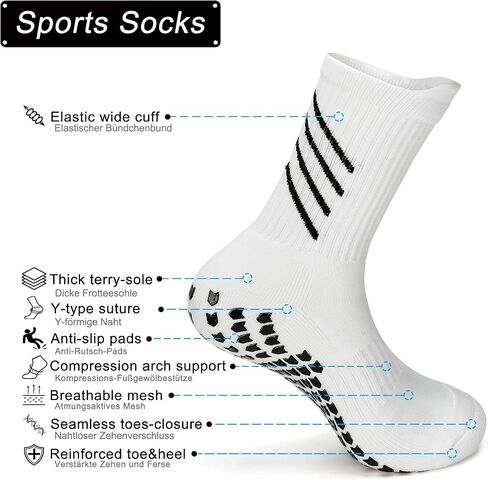 Anti-slip Soccer Socks Men Women Cushion Cotton Breathing Grip Sports Socks Rugby Yoga Baseball Hiking Running in Saudi Arabia