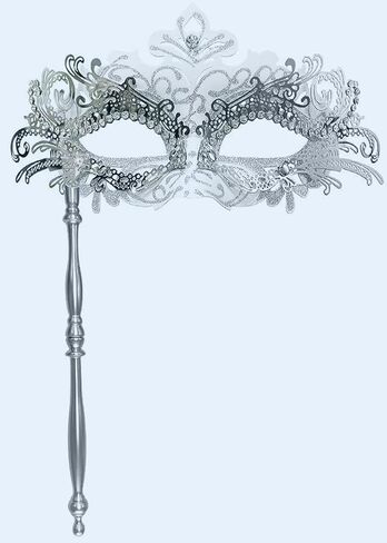 Womens Masquerade Mask Venetian Mask Mardi Gras Silver Masquerade Mask Set for Masked Ball Halloween Costume Mask in Saudi Arabia