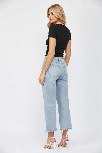 SALT TREE Mica Denim - High Rise Ankle Wide Jeans - MDP-W3034LT in Saudi Arabia