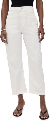 AG Adriano Goldschmied Women's Fiona Hise Rise Barrel Chino in Sulfur Misty Grey Pants in Kuwait