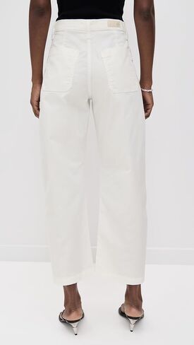 AG Adriano Goldschmied Women's Fiona Hise Rise Barrel Chino in Sulfur Misty Grey Pants in Kuwait