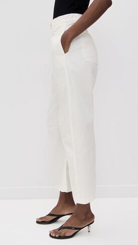 AG Adriano Goldschmied Women's Fiona Hise Rise Barrel Chino in Sulfur Misty Grey Pants in Kuwait