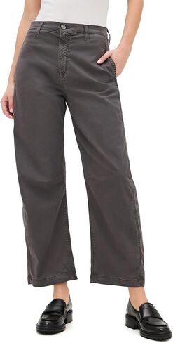 AG Adriano Goldschmied Women's Fiona Hise Rise Barrel Chino in Sulfur Misty Grey Pants in Kuwait